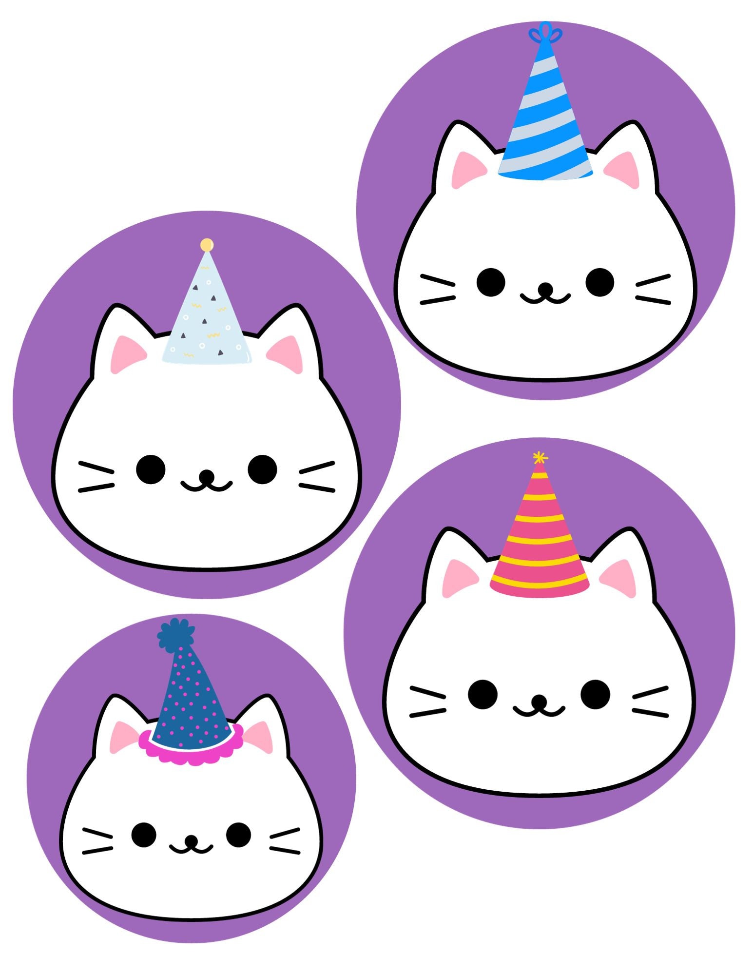 Cats in Hats - Printable Party Décor - Etsy