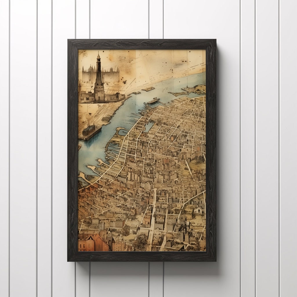 Vintage Style Maps, Old World, Digital Print, Antique Rustic Decor ...