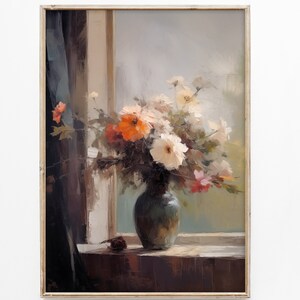 Vaso di fiori natura morta / Natura morta di fiori selvatici / Stampa di fiori neutri / Arte murale botanica / Arredamento cucina / Fattoria rustica / STAMPABILE