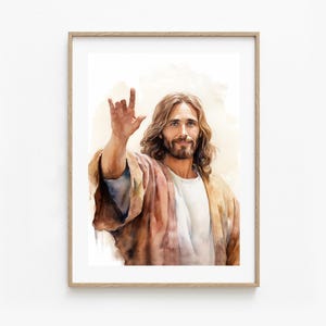 Jezus cię kocha - ASL "Kocham cię" - Jezus Chrystus mówi "ILY" w amerykańskim języku migowym, prezent dla kultury głuchych, współczesne dzieło sztuki chrześcijańskiej