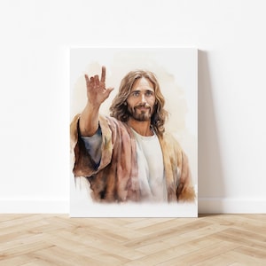 Jesus ASL ILY - Canvas wall art, Jesus Christ, I love you in American Sign Language, christian art, bible, Deaf culture, HOH, Gift idea