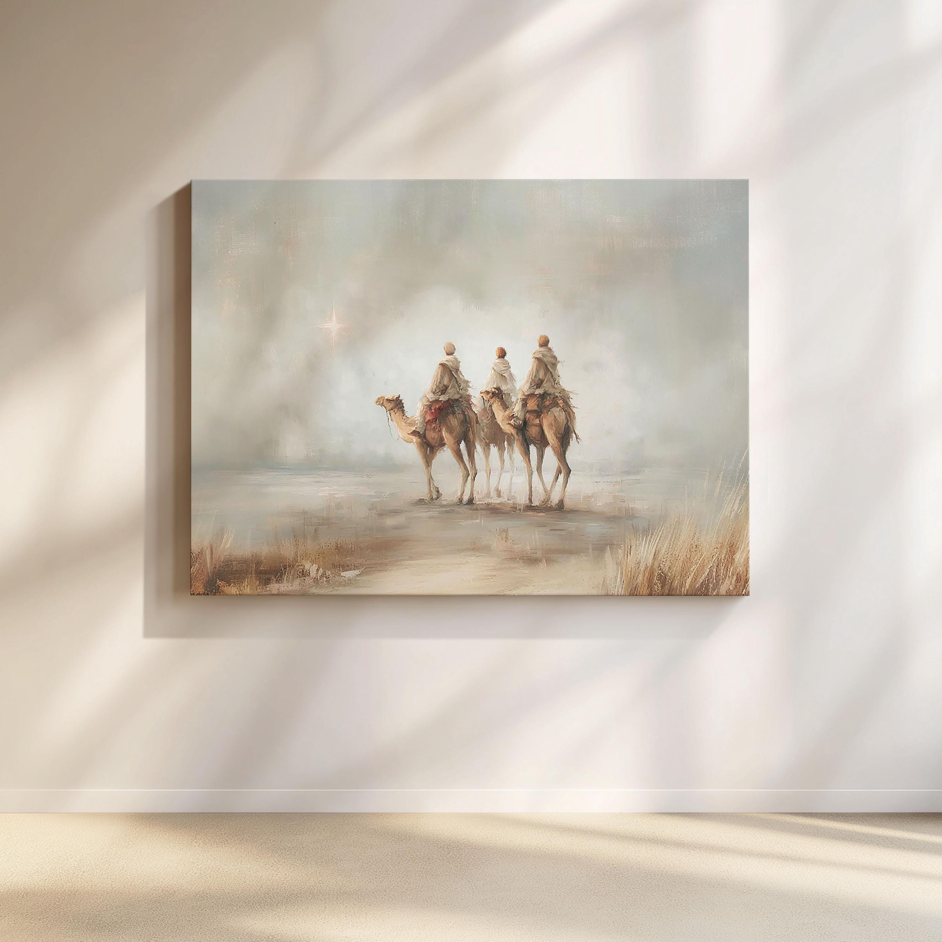 Three Wise Men Nativity Canvas Print: Muted Christmas Wall Art - Etsy