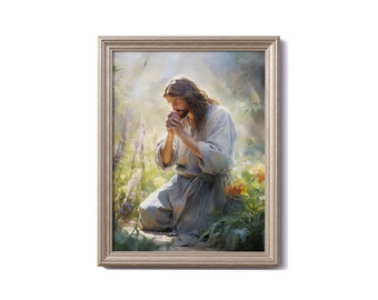 Christ in the Garden, Jesus Christ Atonement | Gethsemane, Christian Wall Artwork, Home Decor