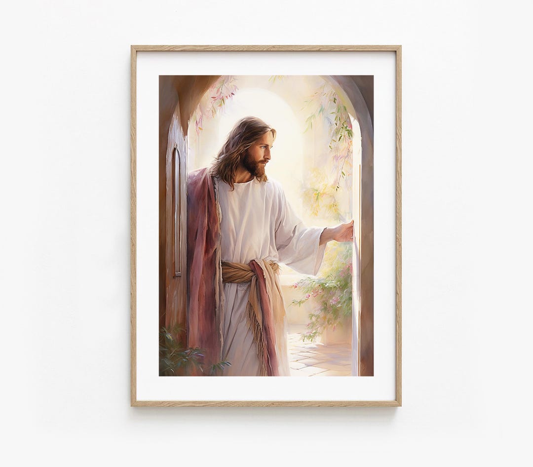 絵画 Jesus at your door Digital Print of Jesus at the Door.The famous painting of