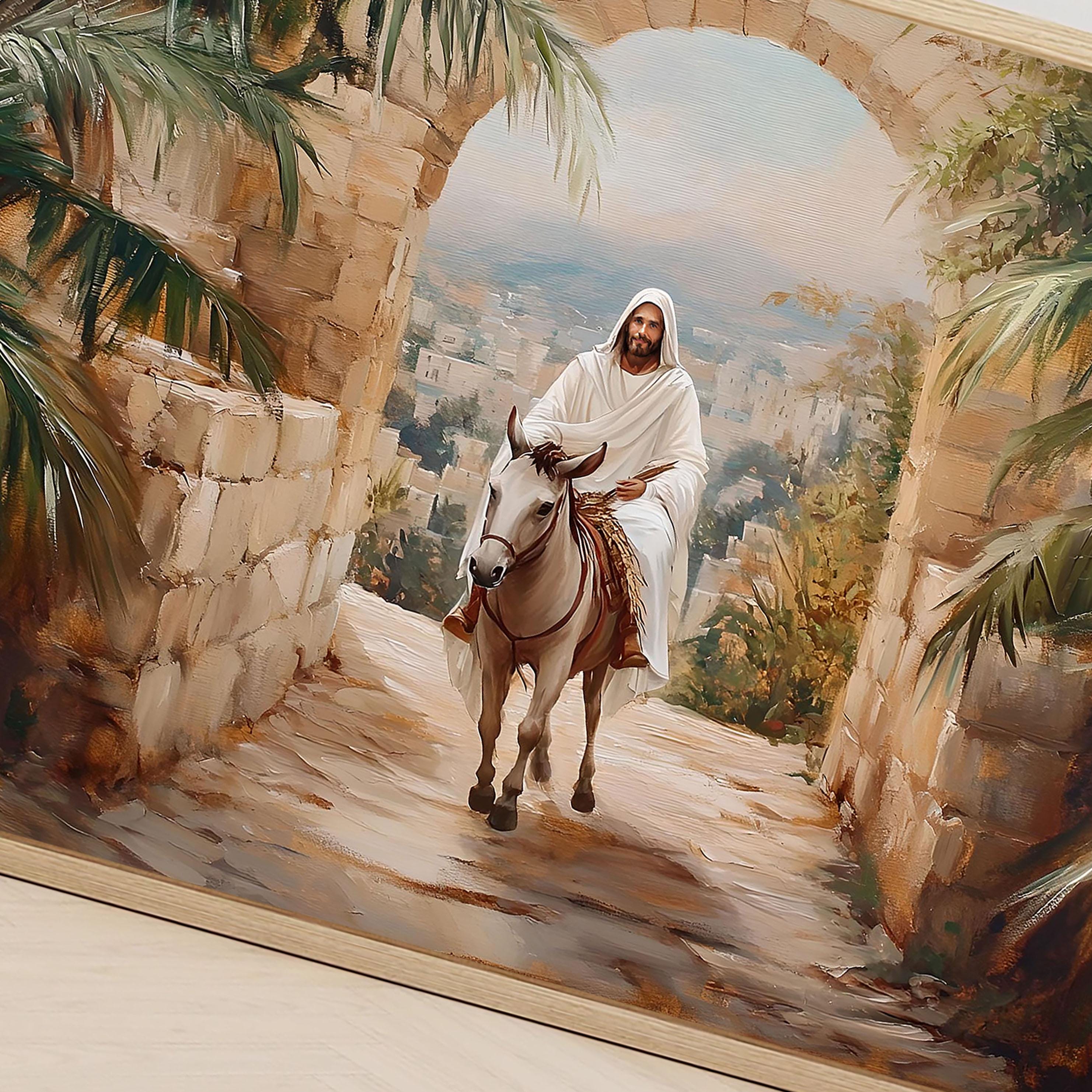 Jesus Entry Into Jerusalem Print: Palm Sunday Christian Wall Art ...