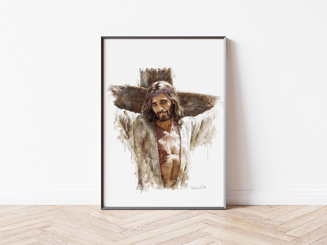Jesus on the Cross Wall Art | Crucifixion Christian Print | Good Friday ...