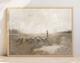 Jesus Shepherd Art Print: Abstract Christian Wall Decor (Digital Download)