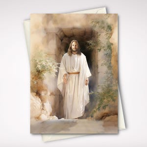 Pacote de 10 cartões de Páscoa de Jesus (EUA e Canadá) Saudação religiosa cristã, Ele ressuscitou, arte, baseada na fé, celebração espiritual