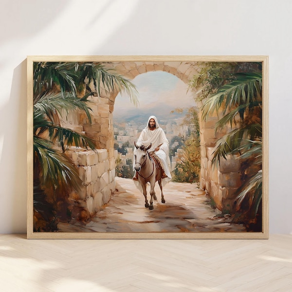Jesus Entry into Jerusalem Print: Palm Sunday Christian Wall Art (Digital Download)