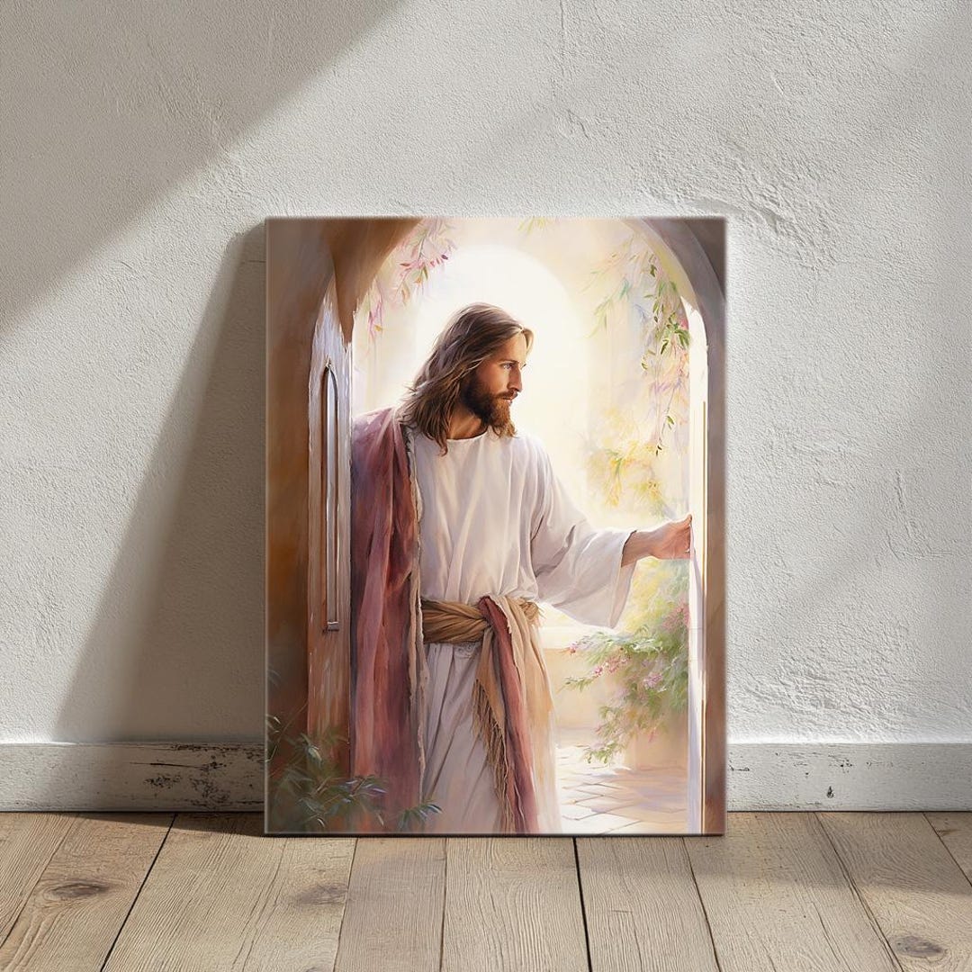 Jesus Christ at the Door Canvas Print: Watercolor Christian Wall Art - Etsy