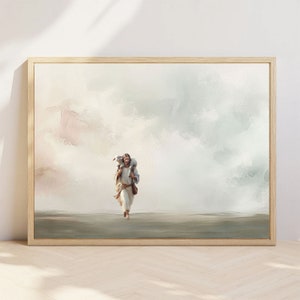 Divine Guardian - Jesus Christ saving the lamb | Savior | Christian | Religious prints | Watercolor | Digital download | LDS Art | Sheep