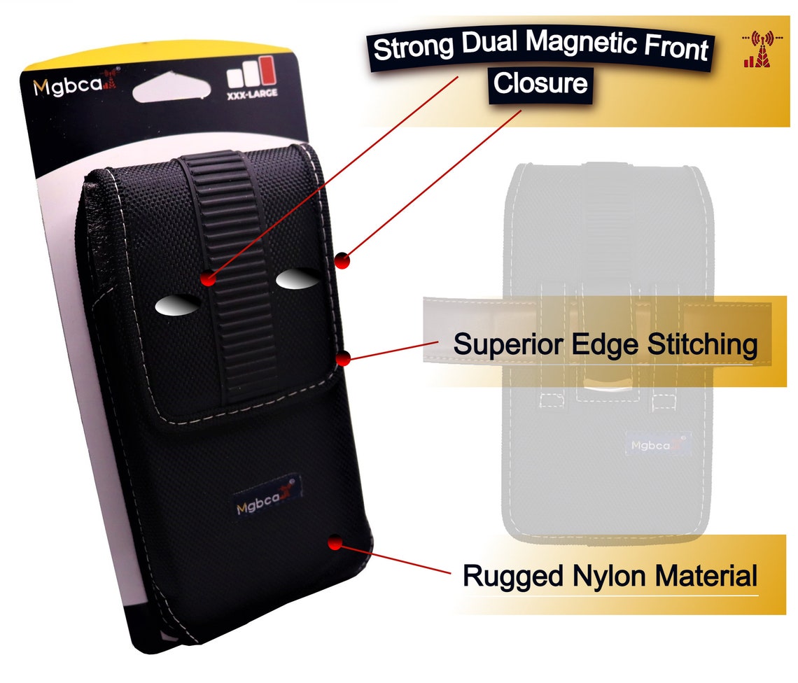 Mgbca Nylon Rugged Phone Holster Pouch for iPhone 16/15 Pro Max /14/13