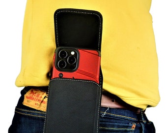 Mgbca Nylon Phone Holster Pouch For iPhone 16 / 15 / 14/ 13 /12/11/Xr And Pro Series, Belt Loop And Clip Holder, W/ Slim-Fit Or Bulky Case