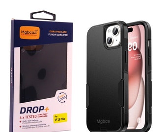 Mgbca Slim Protective Dura Pro Case for iPhone 15 Plus,rugged,Shock-absorbing, 6-Ft Military Drop Protection, Dual-Layered Cover