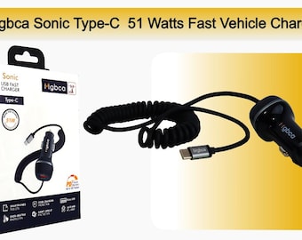 Mgbca Sonic Type-C Car Charger For Motorola Razr+ 2024 , PD QC 3.0 Fast 51 Watt