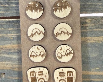 Pendientes de camping / Conjunto para amantes de la naturaleza