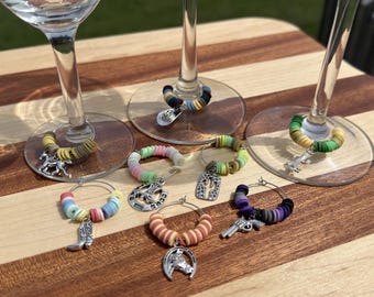 Wine Glass Charms Set | Western Themed