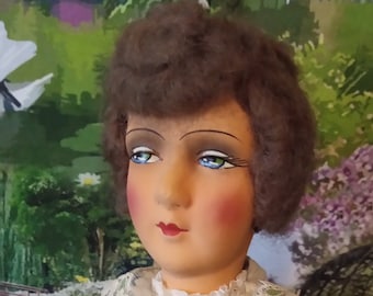 19" Vintage Artist Doll in the Tradition of a Smaller Version of a 1920s Boudoir Doll
