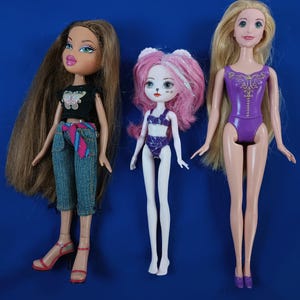Lot of 3 Vintage Dolls, a Bratz, a Cat Doll and a Mattel Barbie