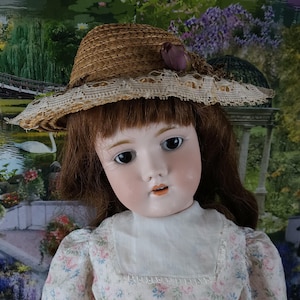 ANCIENNE ROBE ET CHAPEAU POUPEE JUMEAU SFBJ UNIS FRANCE