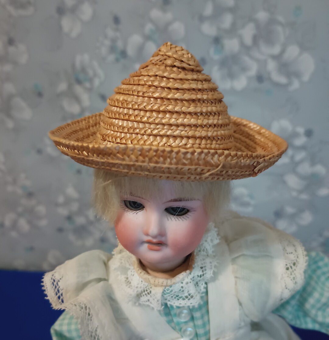 Small Vintage Straw Doll Hat Fits 51/2 Head Etsy