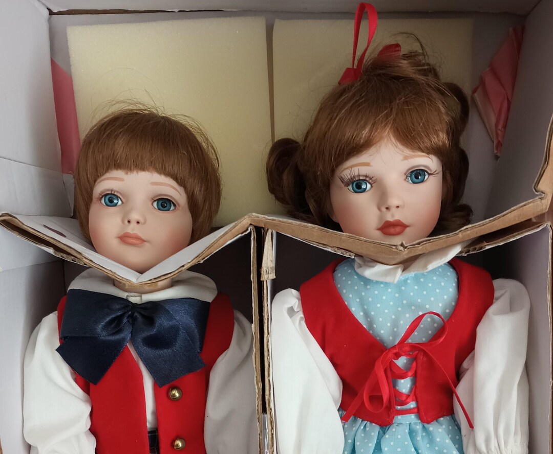 Treasury Collection Porcelain Dolls Jack & Jill From Treasury Collections With Stands 12 ...