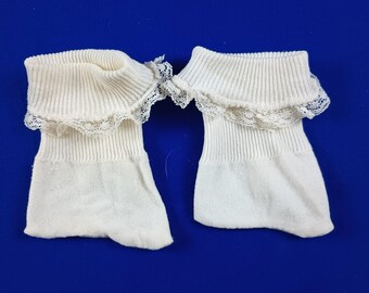 Vintage Doll Socks with Lace for Wide Fat Feet