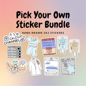 Set of 2 | Medical Jokes - Laptop Stickers | Hand-drawn by Medical Student