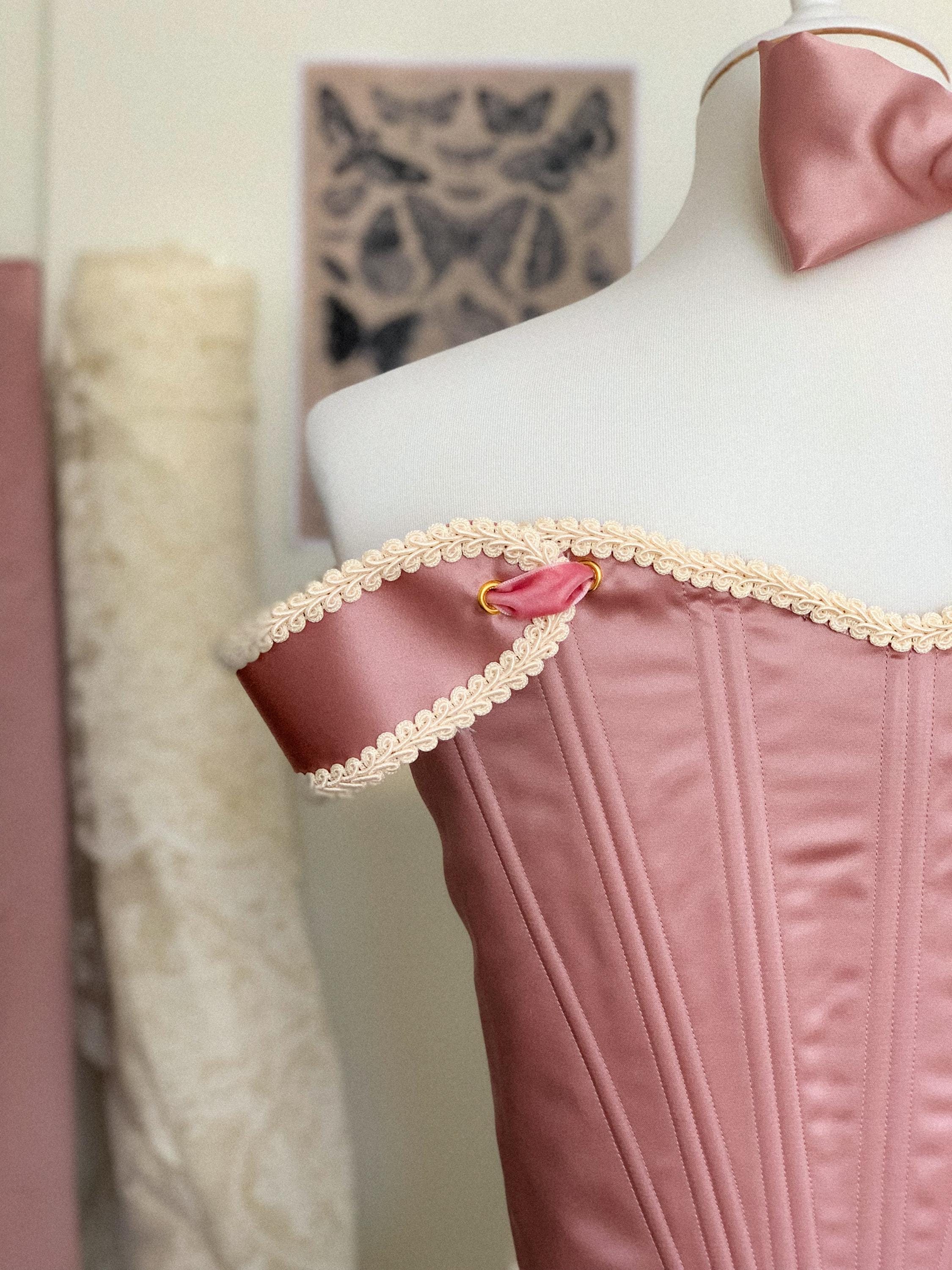 Custom Pink Corset Dress, Fairy Style Corset With Sleeves - Etsy