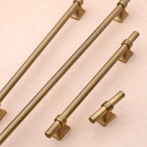 Antique Brass Cabinet Pull Handles, Solid Brass Drawer Pulls, Vintage Brass Door Pulls, Aged Brass Cabinet Pulls, Kitchen Cabinet Hardware