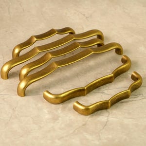 Bambus Style Vintage Messing Schrankknäufe | Alter Messing Schubladengriffe | 60er Jahre Vintage Möbelknauf