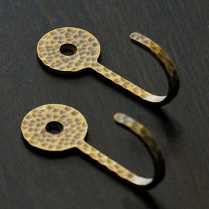 Hammered Brass Wall Hooks Antique Brass Towel Hangers Minimalist Wall Decor Towel Hangers Kitchen Wall Hooks Handmade Brass Hardware