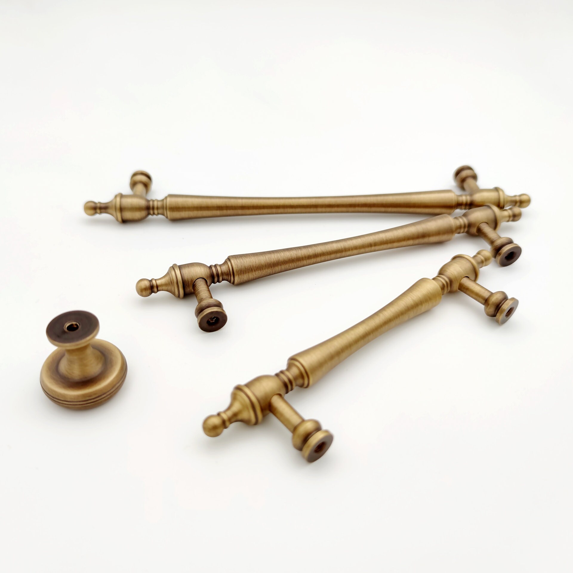 French Antique Brass Cabinet Pulls | Aged Brass Kitchen Pull | Vintage ...