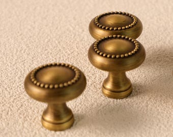 French Antique Brass Drawer Knobs, Vintage Brass Cabinet Knobs, Antique Gold Dresser Knobs, Ornate Cabinet Knobs, Cabinet Hardware