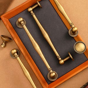 European Aged Brass Drawer Pulls, Antique Gold Dresser Pulls, Vintage Brass Cabinet Pulls, Antique Brass Kitchen Handles, Cabinet Hardware
