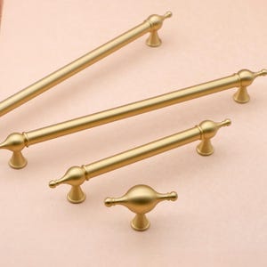 Matte Brass Cabinet Handles | Gold Cabinet Pulls | Brass Kitchen Pulls | Wardrobe Door Pulls | Kitchen Cabinet Hardware