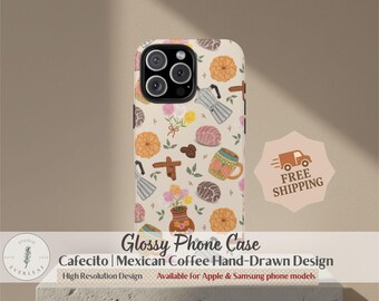 Cafecito Phone Case | Mexican Coffee Folk Art | Latina iPhone Case Gift | Cafetera Floral Samsung Galaxy Case | iPhone 17 16 15 14 13