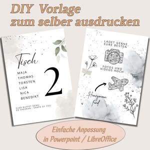 Wizytówki ślubne / fundusz na miesiąc miodowy / zaproszenia ślubne / karty miejsc / wizytówki / szablon DIY / możliwość dostosowania, łatwe za pomocą programu PowerPoint