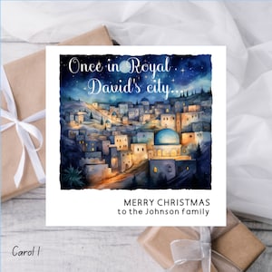 Christliche Weihnachtskarte | Bethlehem| Religiöse Christian Carols Karte für Verwandte Freunde Familie Kinder Erwachsene | Vier Weihnachtslieder| Personalisiert