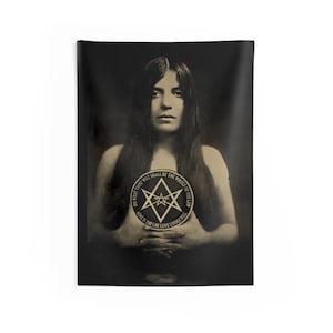 Indoor Wandbehänge | Leila Waddell | Thelema Vintage Kunst | &quot;Tu was obwohl verwelkt&quot; | Vintage Aleister Crowley Kunst | Okkulte Vintage Kunst