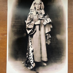 Extremely Rare Sepia High Resolution Vintage Victorian Photo of Aleister Crowley in Golden Dawn Ritual. Gothic , Occult, Thelema, Witchcraft