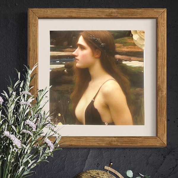 Original Pre-Raphaelite Oil Painting Personalised Giclee Print Signed and Titled by the Artist from England. John William Waterhouse Nymph.