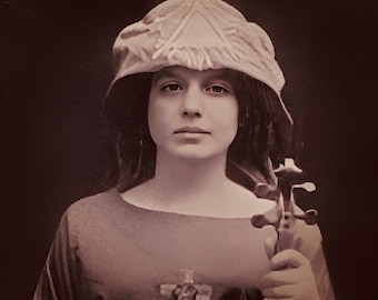 Rare, fully restored Sepia Photo of Leila Waddell in Ritual Attire c1910, Aleister Crowley Muse & Scarlet Woman , Witch, Thelema, Occult.