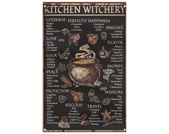Kitchen Witchery Tea Towel: Vintage Halloween Decor