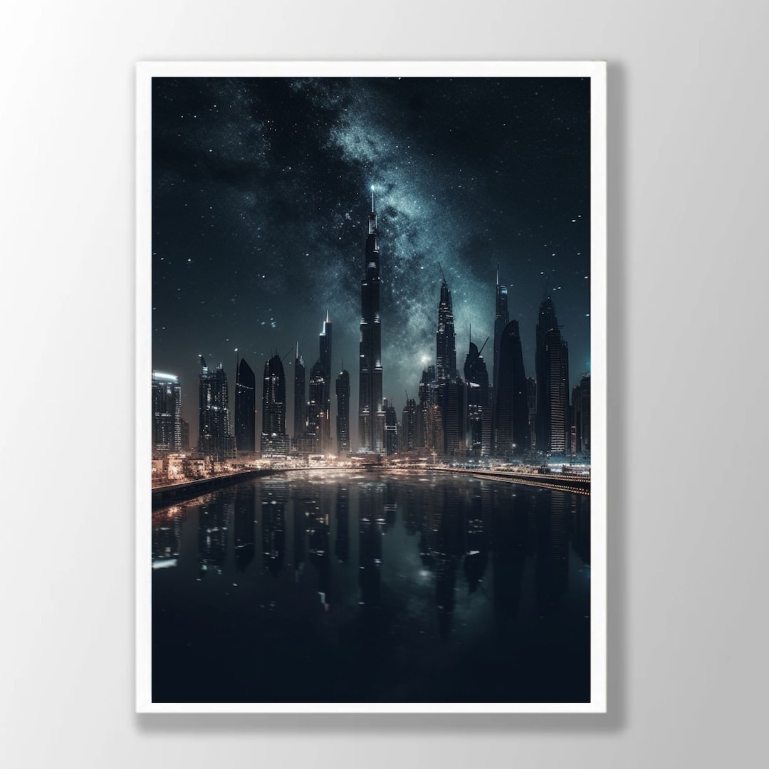 Dubai City Wall Art Dubai Art Print Instant Download Home Decor Skyline
