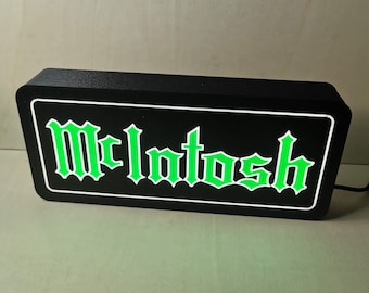 Logo LED decorativo | Lampada LED McIntosh | Insegna con logo McIntosh | Connessione USB 5V | Controller RGB
