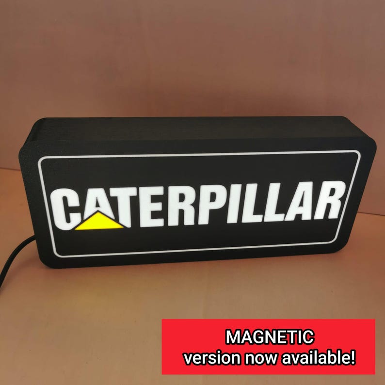 Logo LED decorativo | Lampada LED Caterpillar | Insegna con logo Caterpillar | Connessione USB 5V | Controller RGB immagine 1