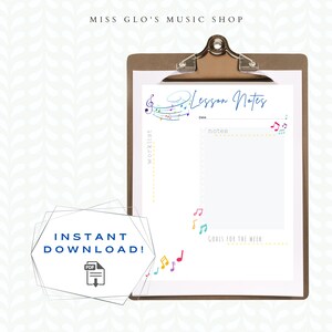 Colorful Music Note Student Sheet