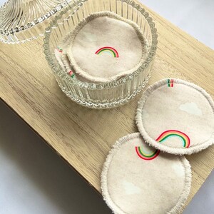 Reusable Facial Rounds - Set of 10 - Rainbow - Soft Jersey - Terry Cloth - Bag Included - Exfoliating