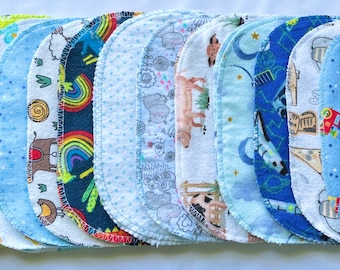 Style garçon – Lingettes en tissu – 20,3 x 20,3 cm Lot de 12 – Flanelle prélavée – 1 ou 2 plis – Lingettes pour bébé, serviettes ou serviettes en papier